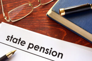 Paperwork stating “State Pension”